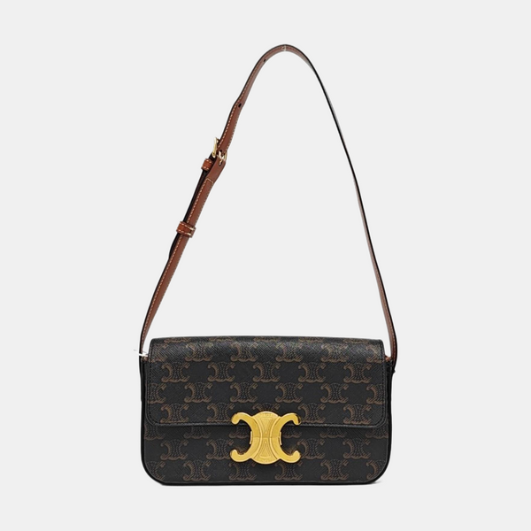 TRIOMPHE Small Coated Canvas Brown