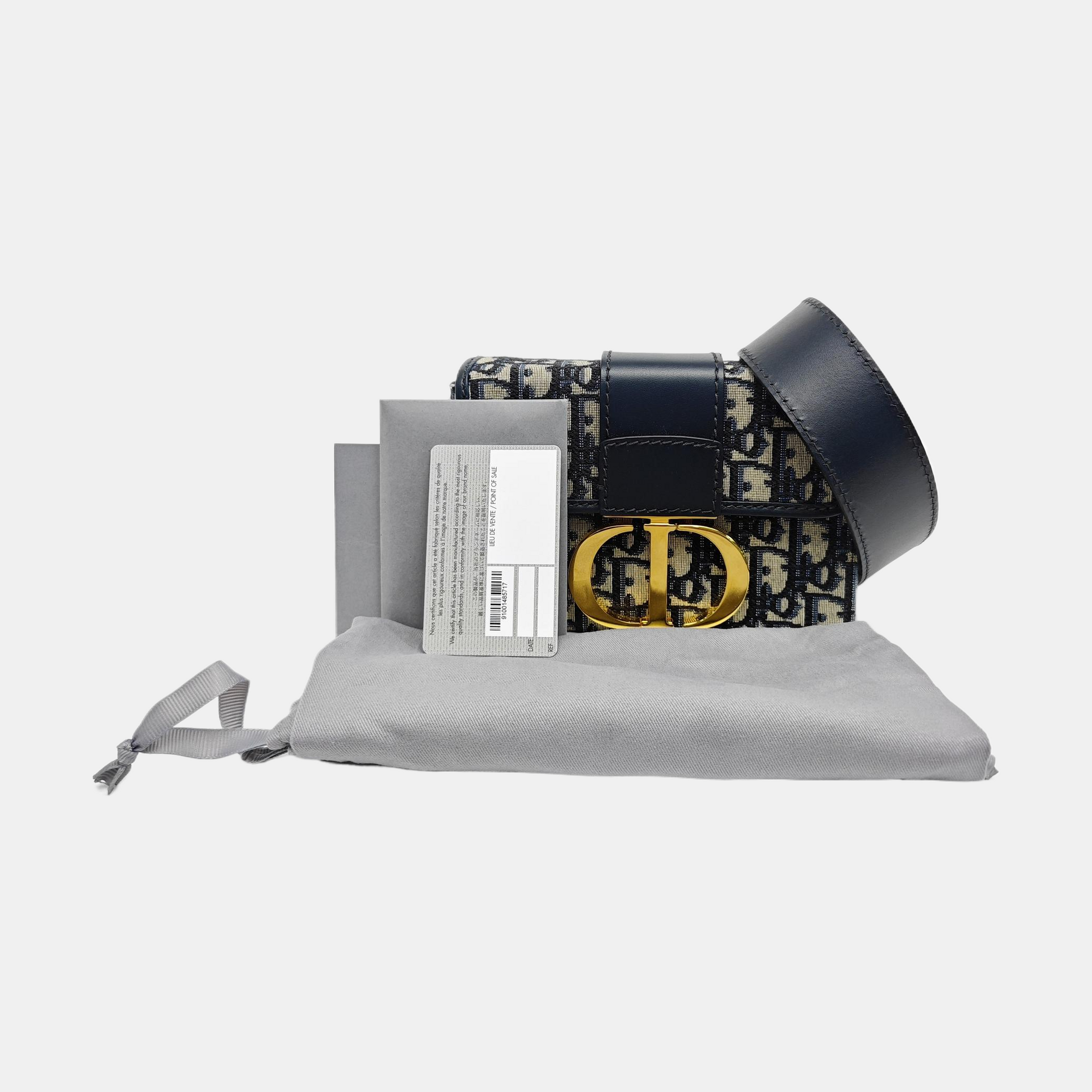 30 Montaigne Mini Oblique Canvas Blue