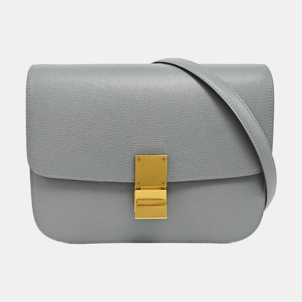 CLASSIC BOX Medium Calfskin Gray