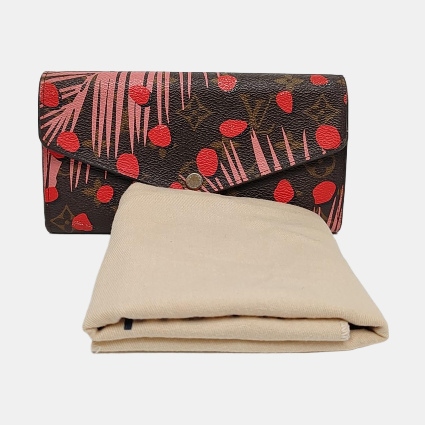 SARAH Monogram Coated Canvas Brown Wallet