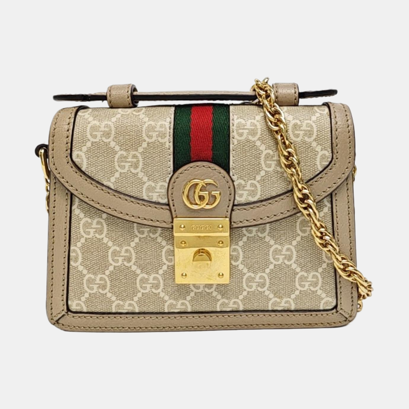 Ophidia Mini Monogram Coated Canvas White
