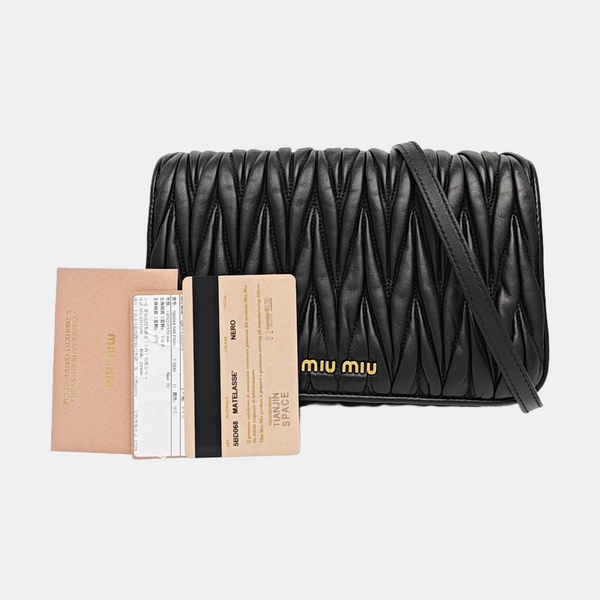 Quilted Lambskin Shoulder Bag Black
