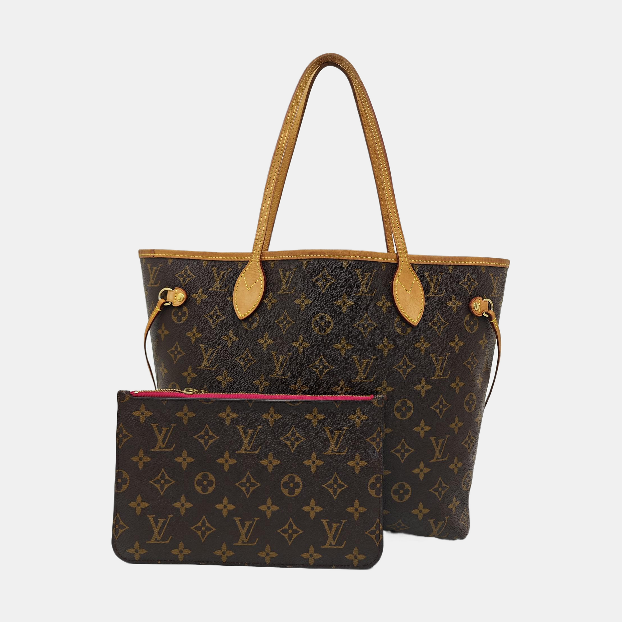 NEVERFULL MM Monogram Coated Canvas Brown