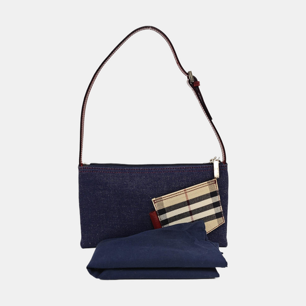 Denim Top Handle Bag Blue