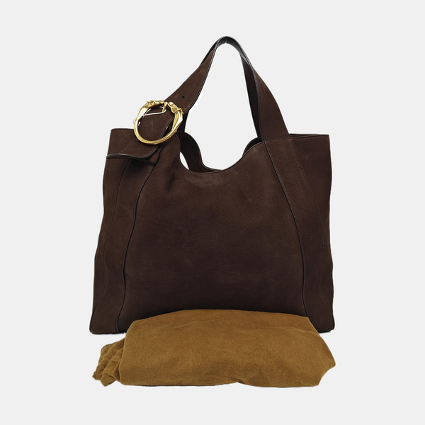 Suede Tote Bag Brown