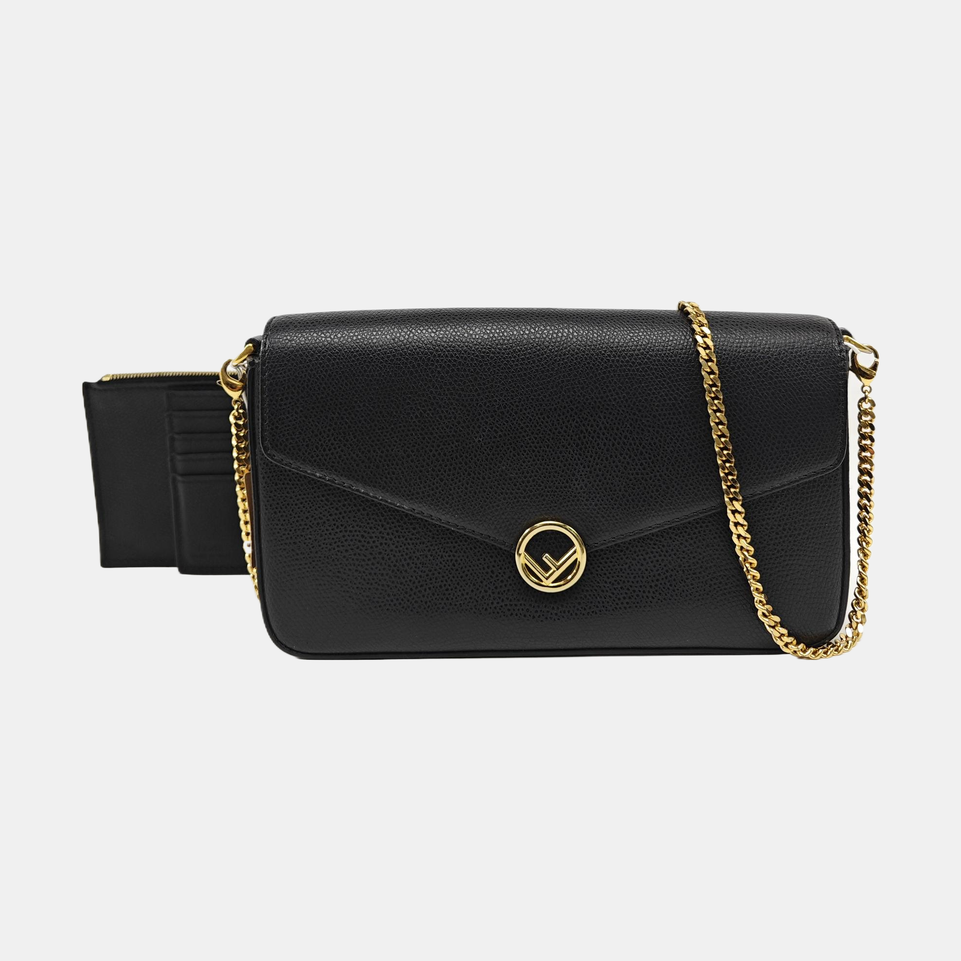 Calfskin Shoulder Bag Black