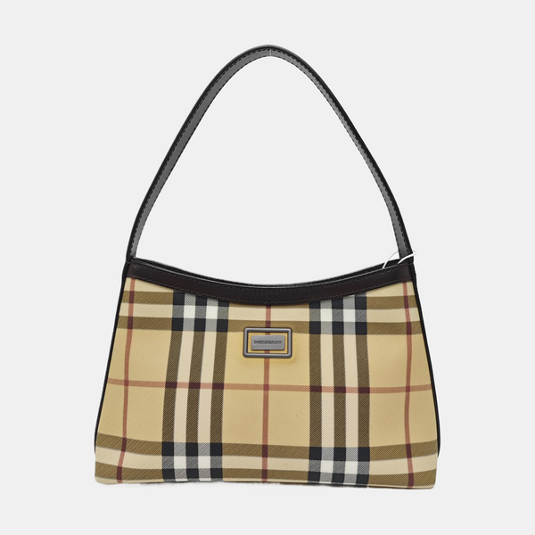 Coated Canvas Top Handle Bag Beige
