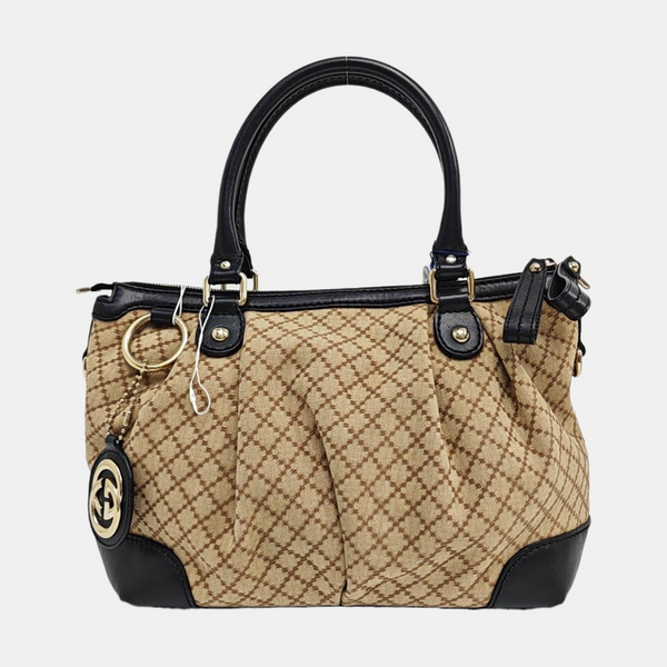 Sukey Monogram Canvas Beige
