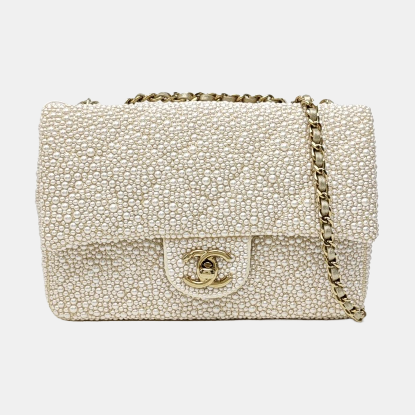 Quilted Special Material Shoulder Bag White