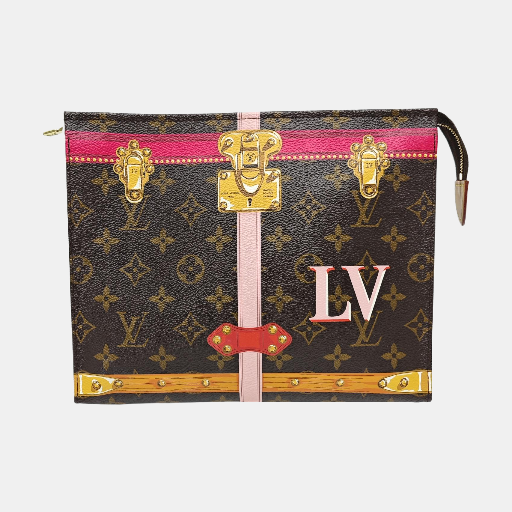 TOILET POCKET 26 Monogram Coated Canvas Brown