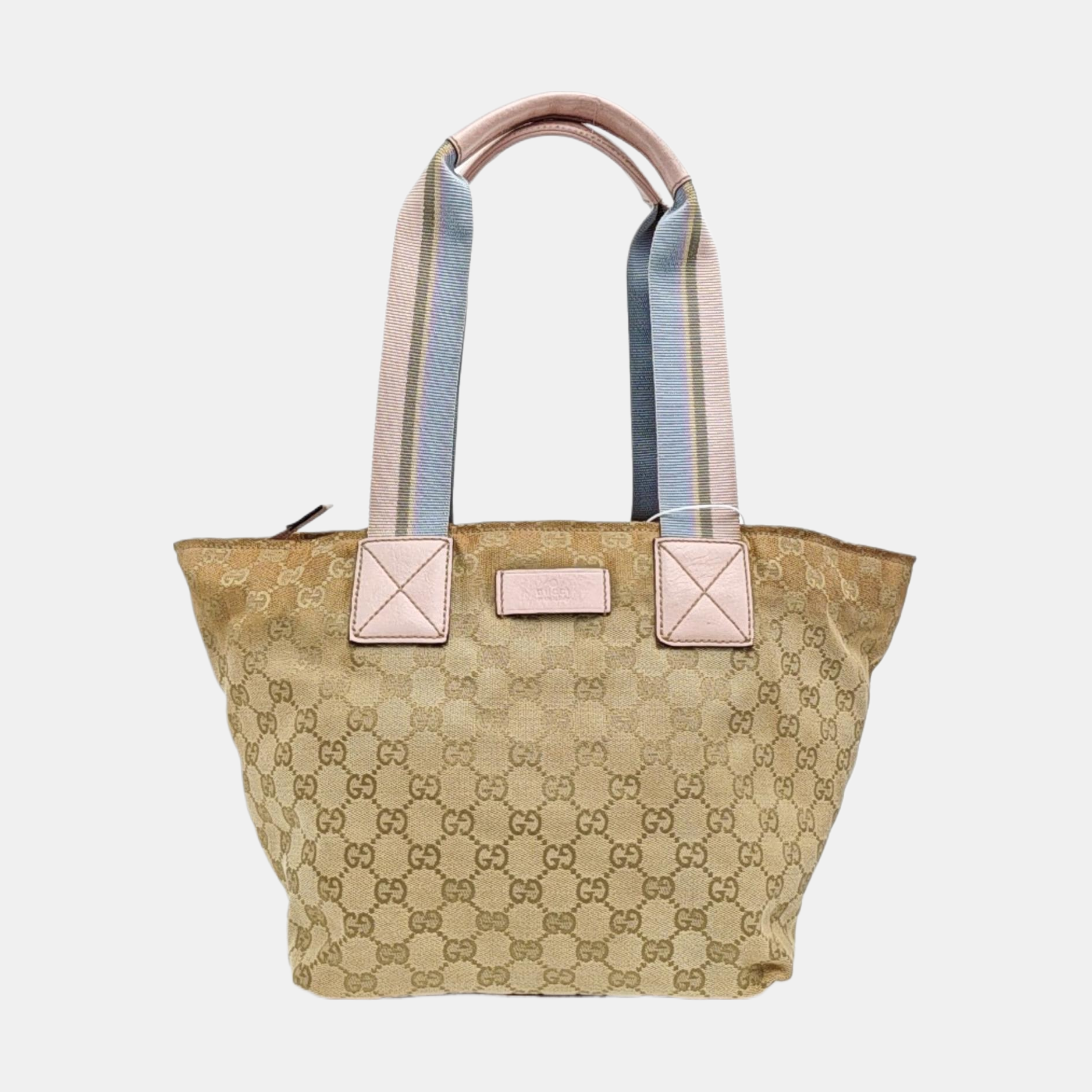 Monogram Canvas Tote Bag Beige