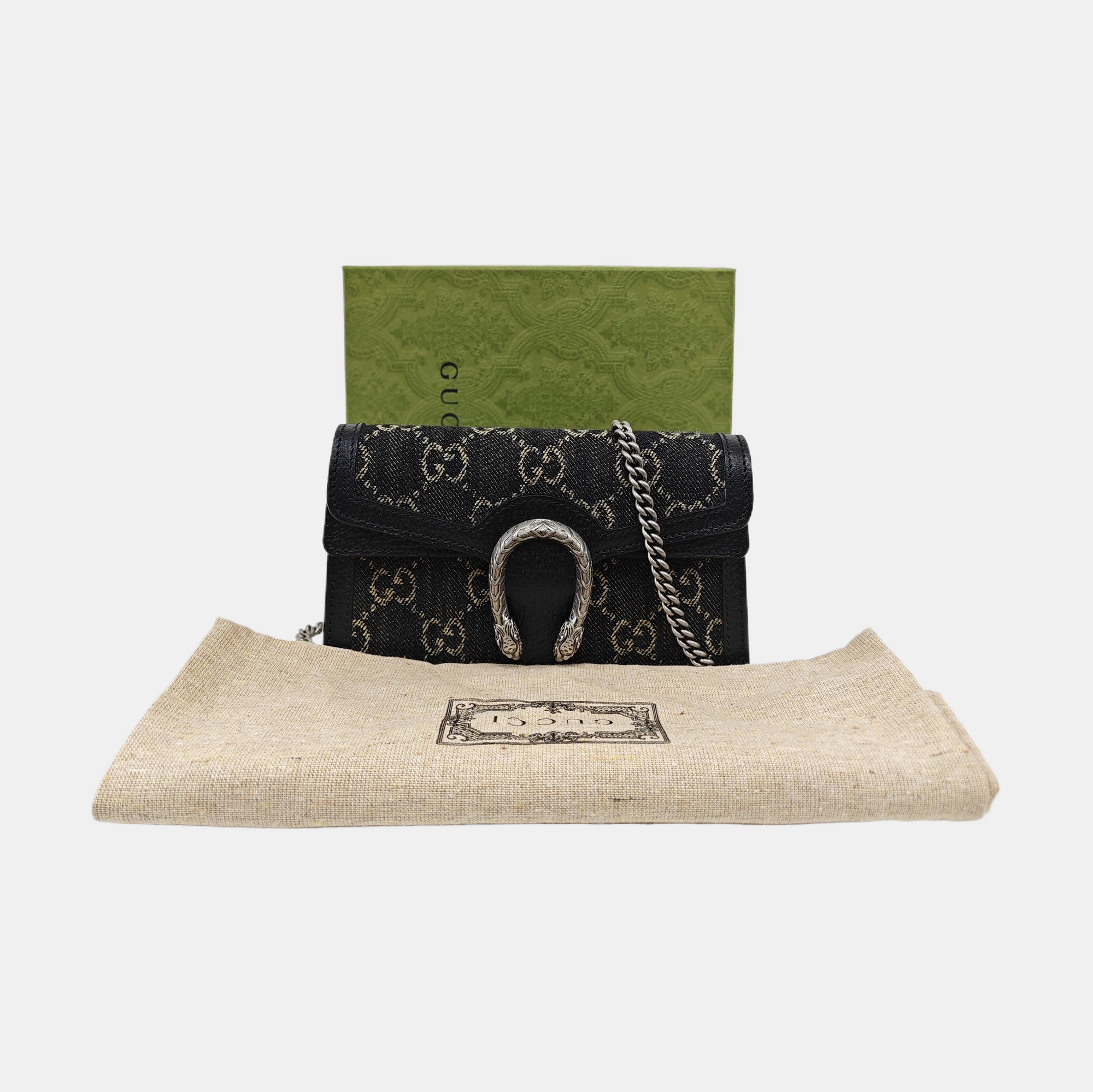 Dionysus Super Mini Monogram Denim Black