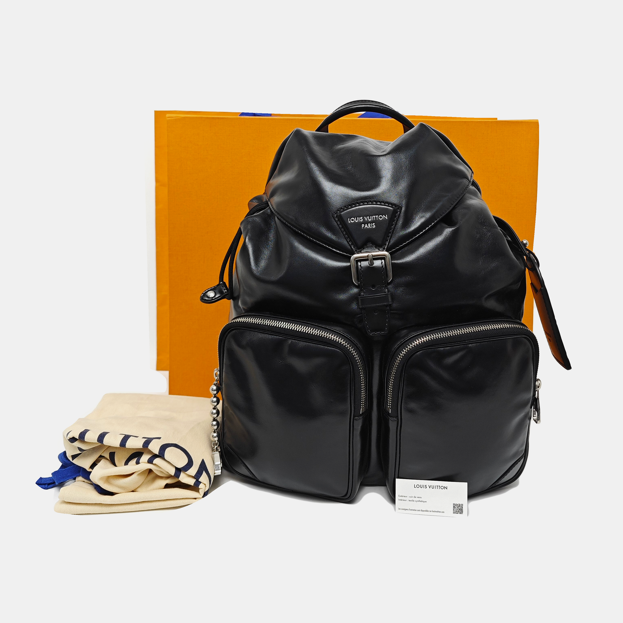 MONTSOURIS CARGO Monogram Calfskin Black