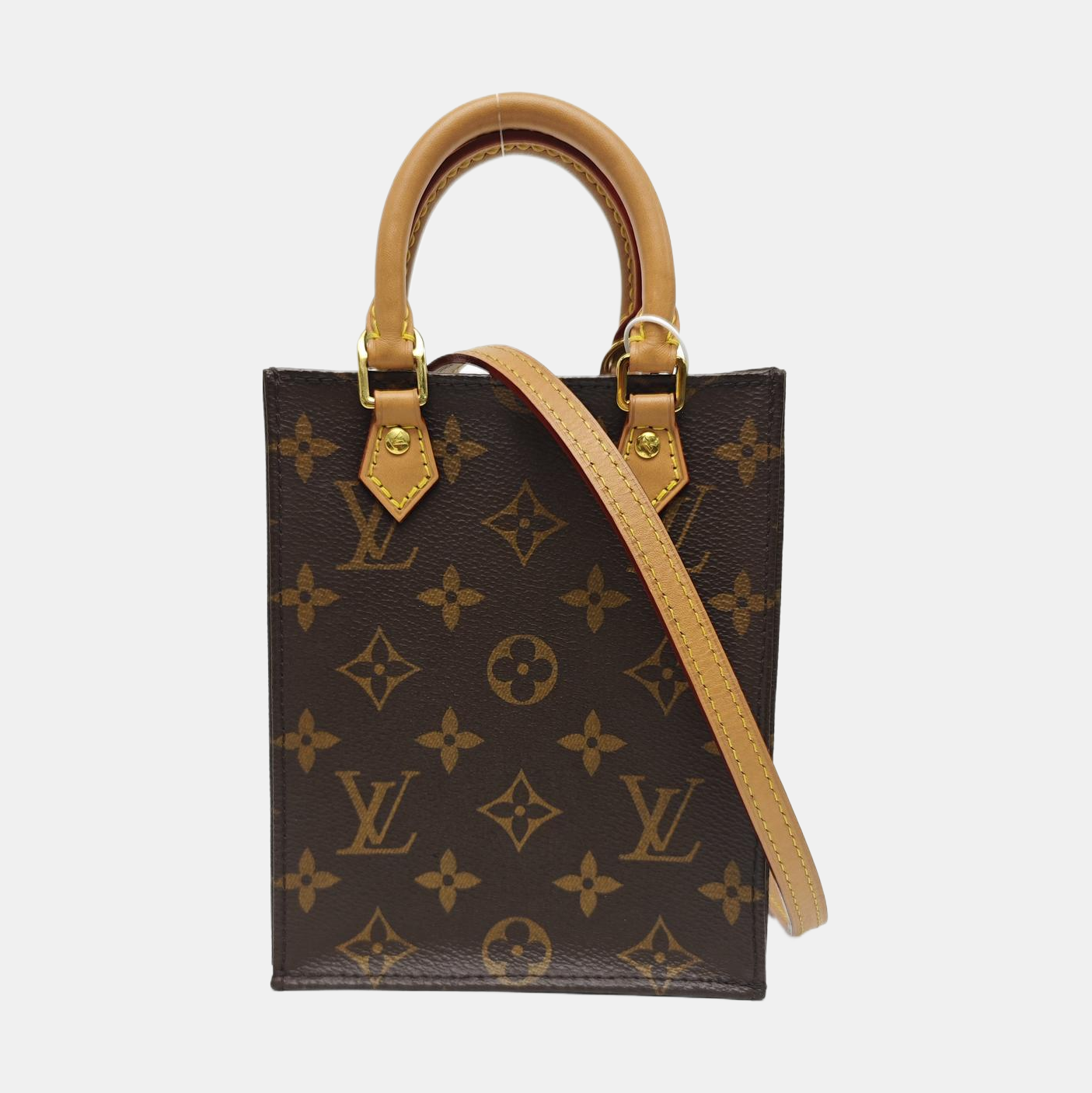 SAC PLAT Mini Monogram Coated Canvas Brown