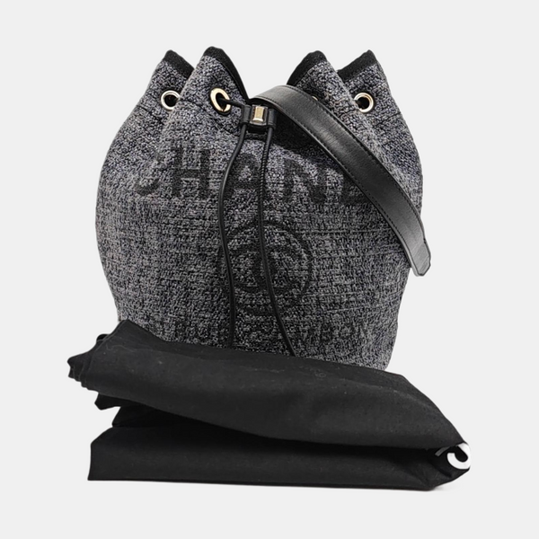 Authenticated pre-owned  DEAUVILLE Small Fabric Grey - Bucket Bag at Looply