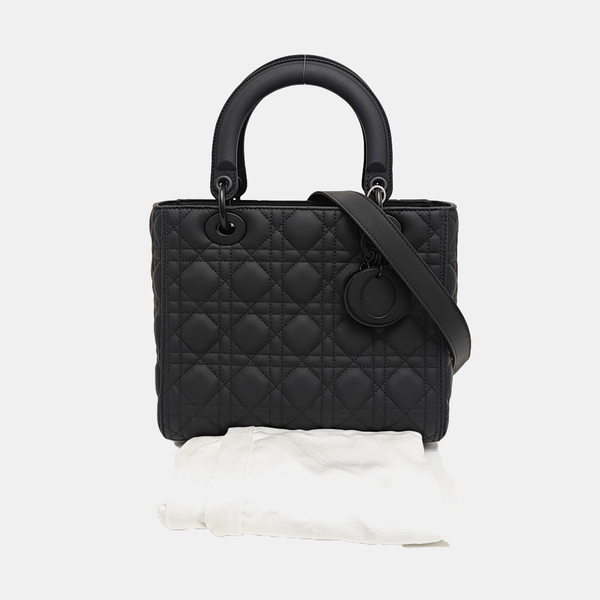 Lady Dior Medium Cannage Calfskin Black