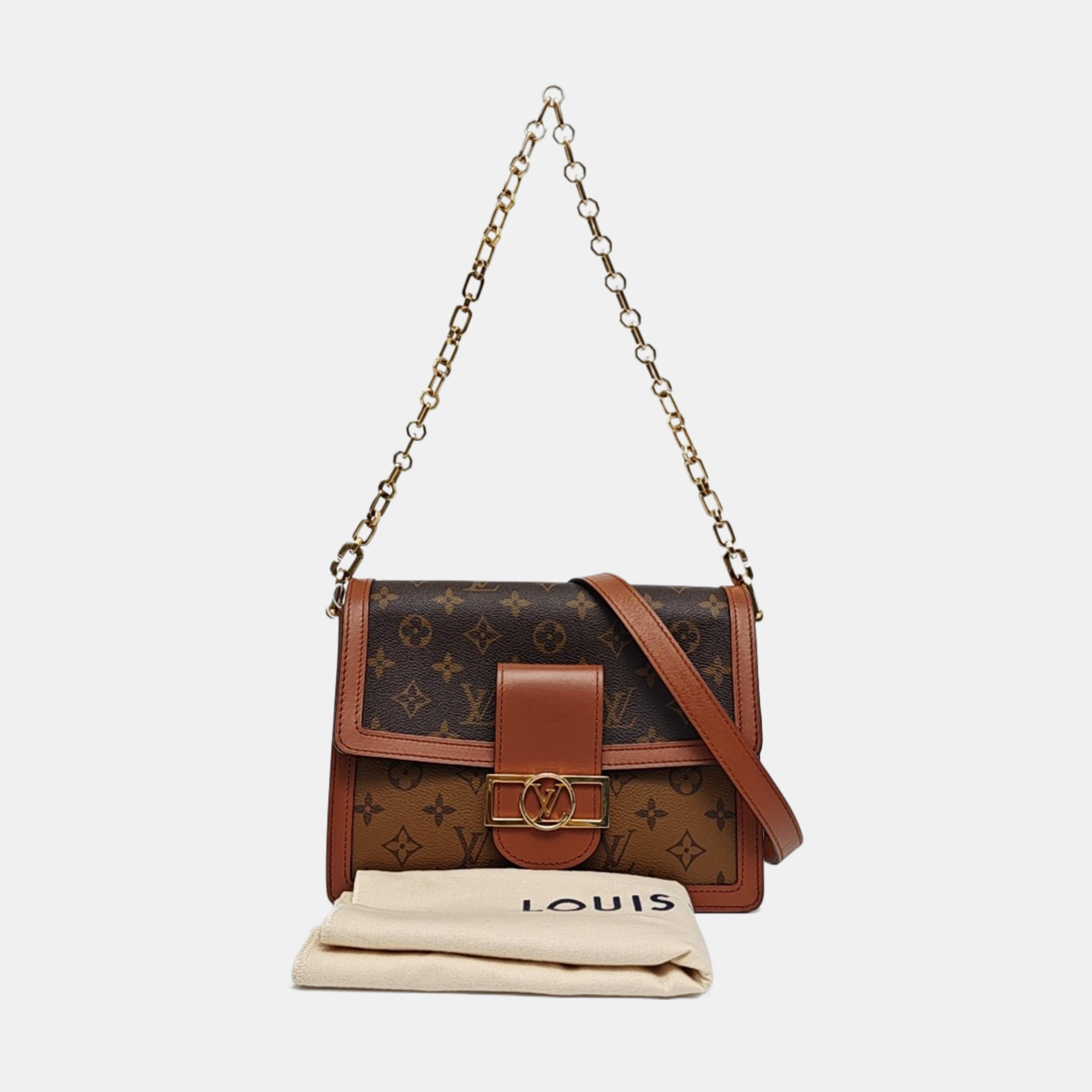 DAUPHINE MM Monogram Coated Canvas Brown