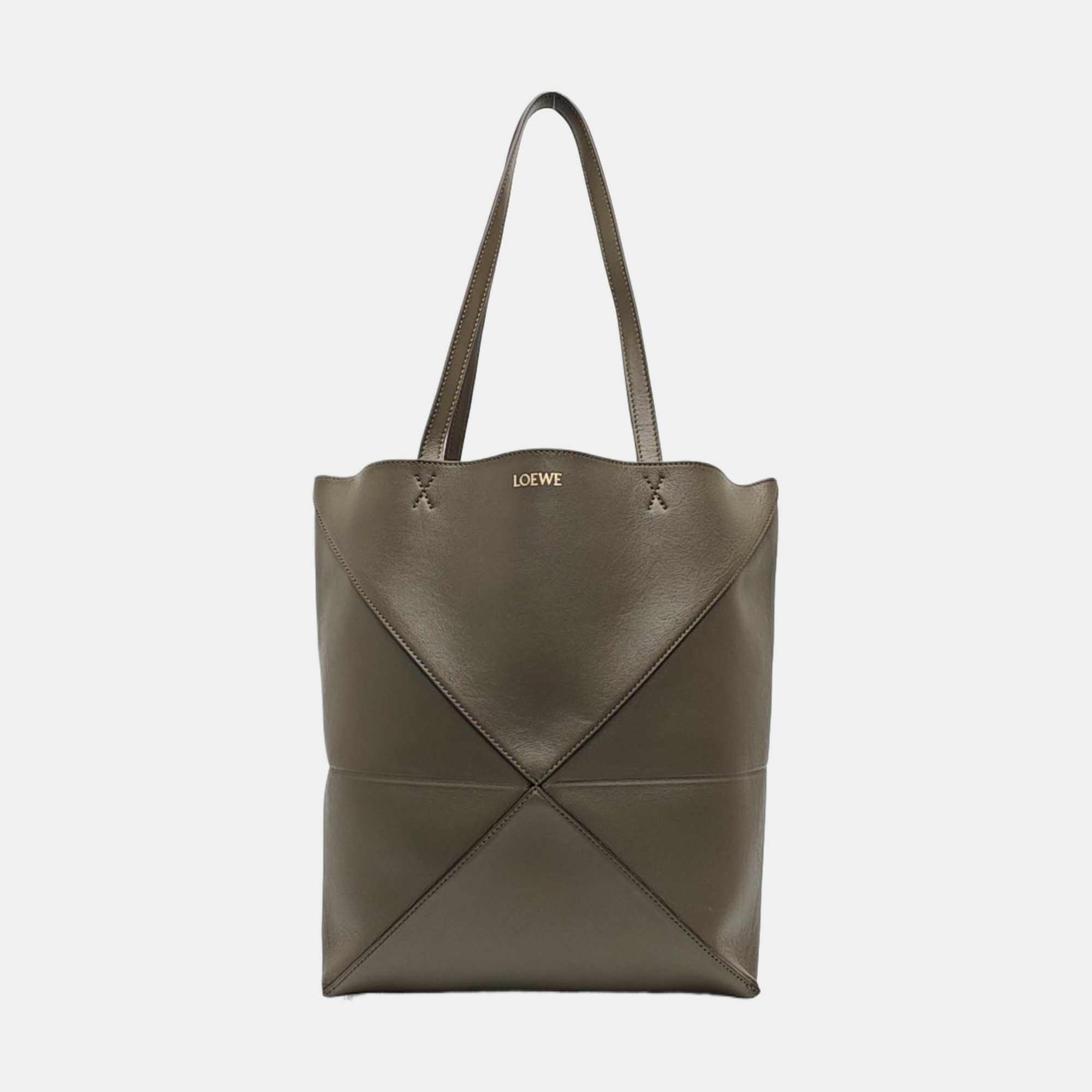 Puzzle Fold Medium Quilted Calfskin Green
