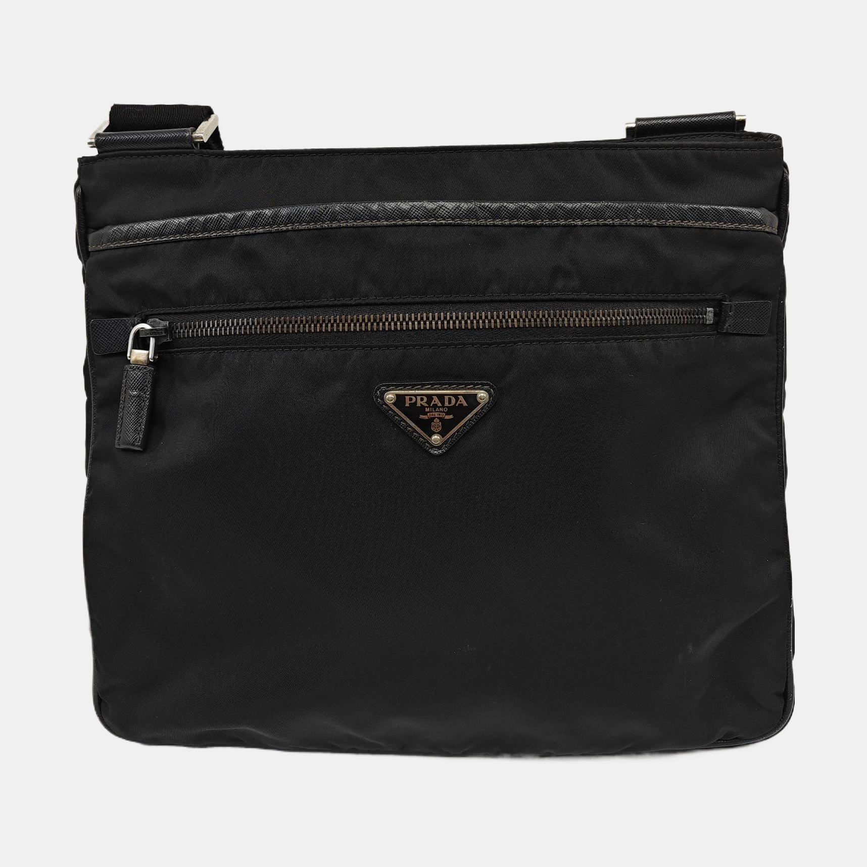 Bolso bandolera de nailon, nailon negro