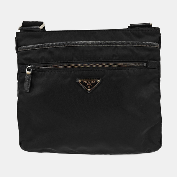 Bolso bandolera de nailon, nailon negro