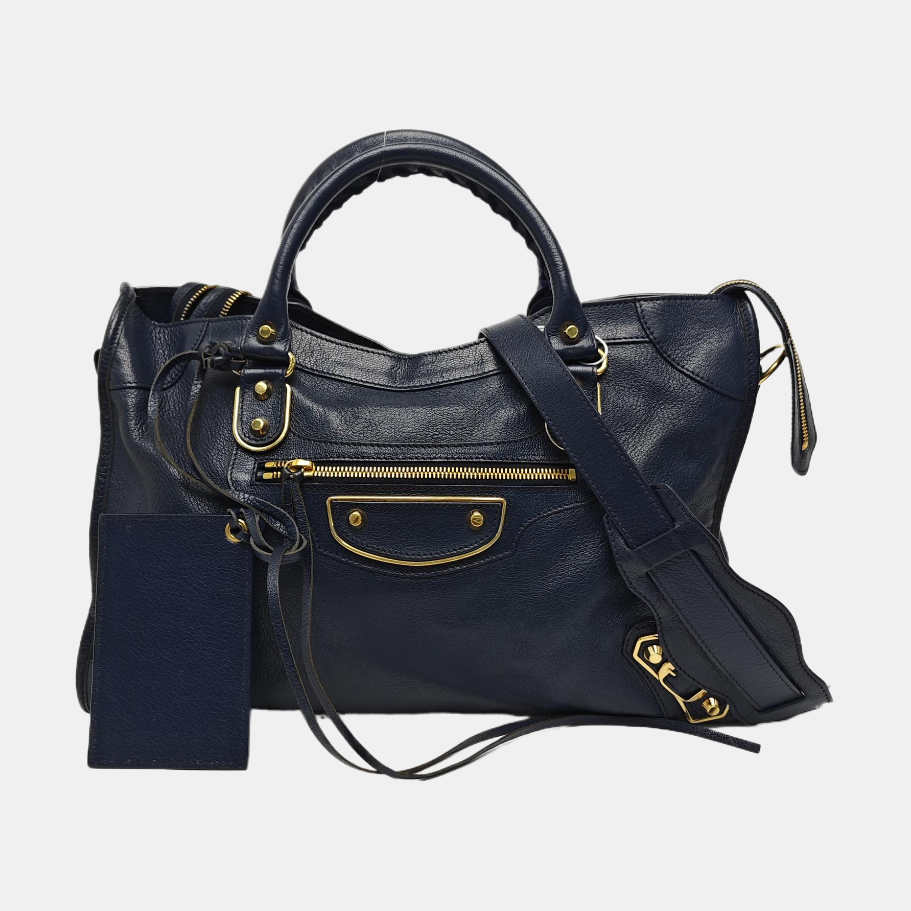 Classic Metallic Edge City Medium Lambskin Blue