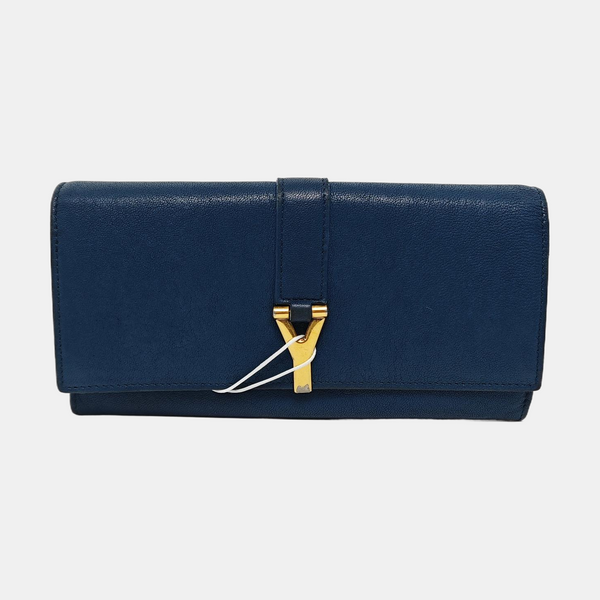 CHYC Y LIGNE Calfskin Blue Wallet