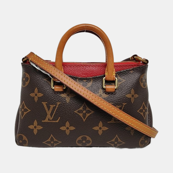 PALLAS Nano Monogram Coated Canvas Brown