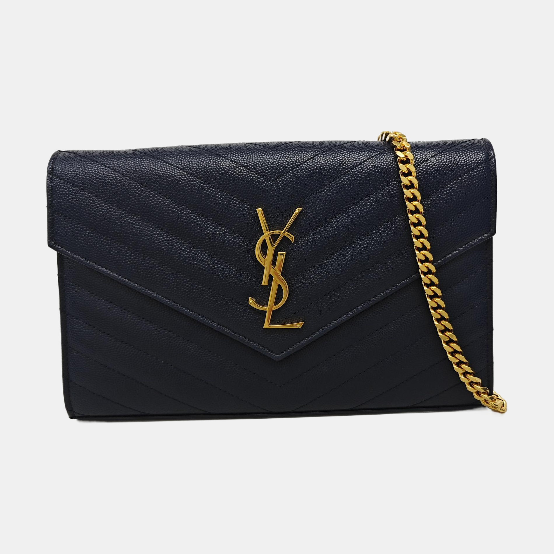 MONOGRAM Medium Chevron Calfskin Blue
