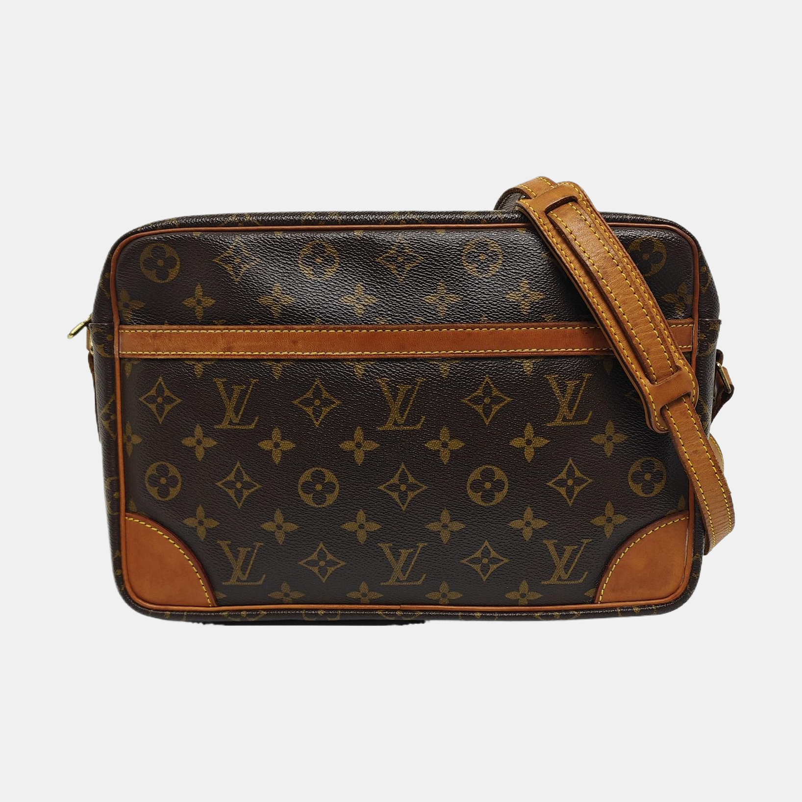 VINTAGE TROCADERO 30 Monogram Coated Canvas Brown