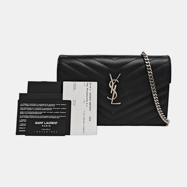 MONOGRAM Chevron Calfskin Black