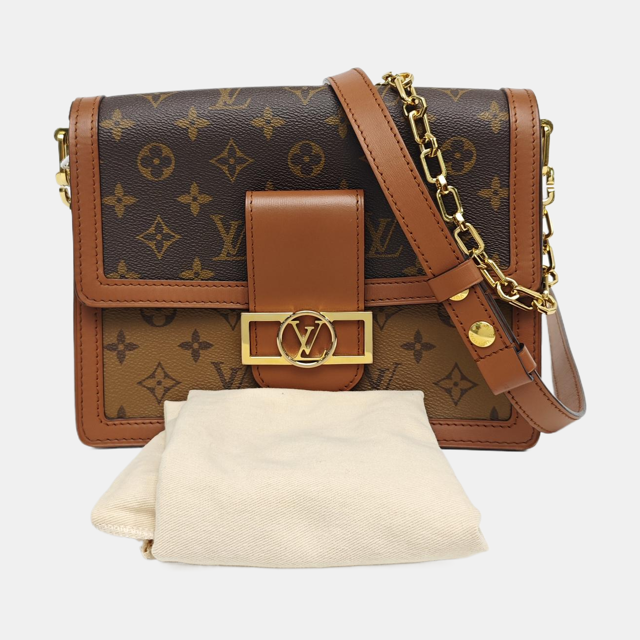 DAUPHINE MM Monogram Coated Canvas Brown