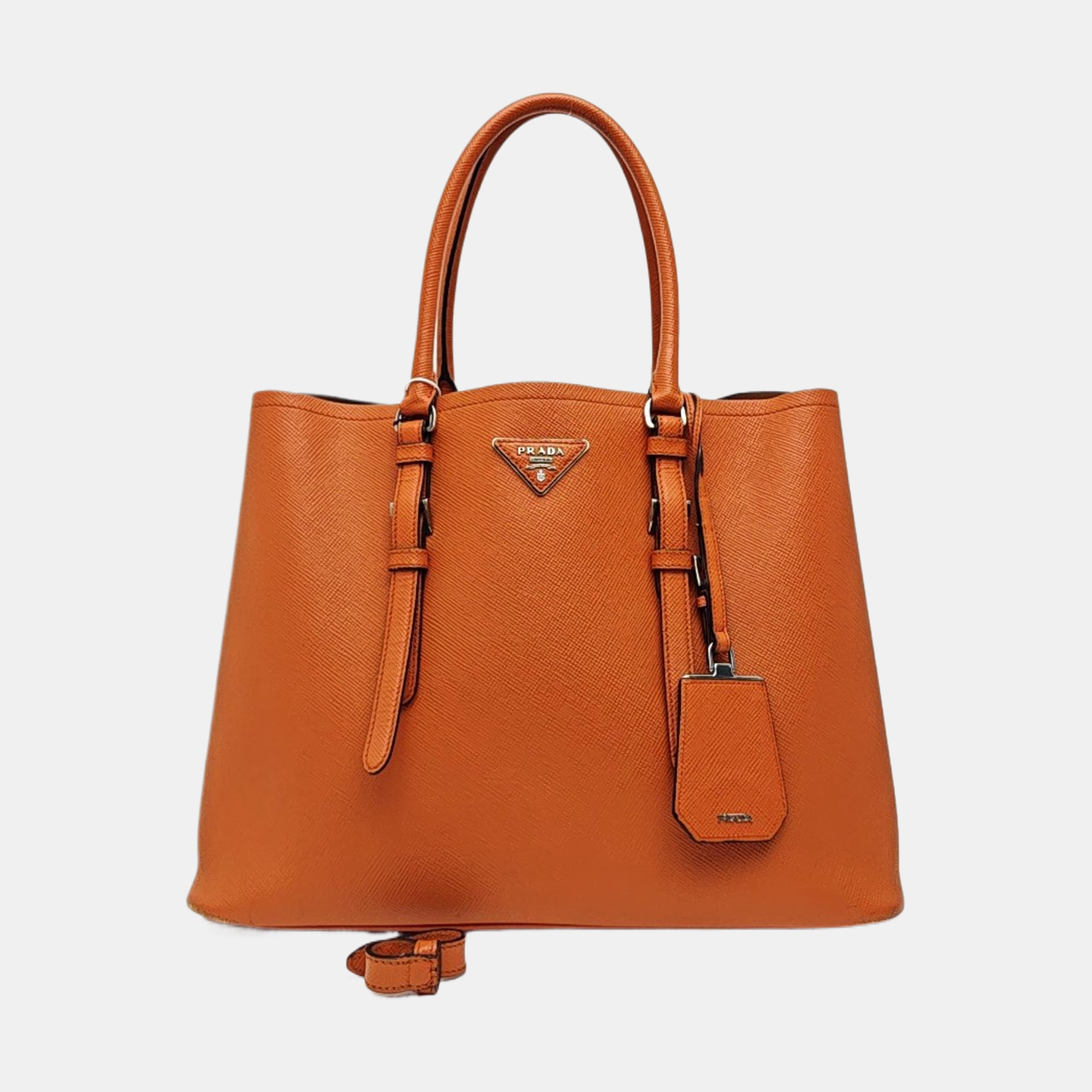 Double Large Saffiano Calfskin Orange