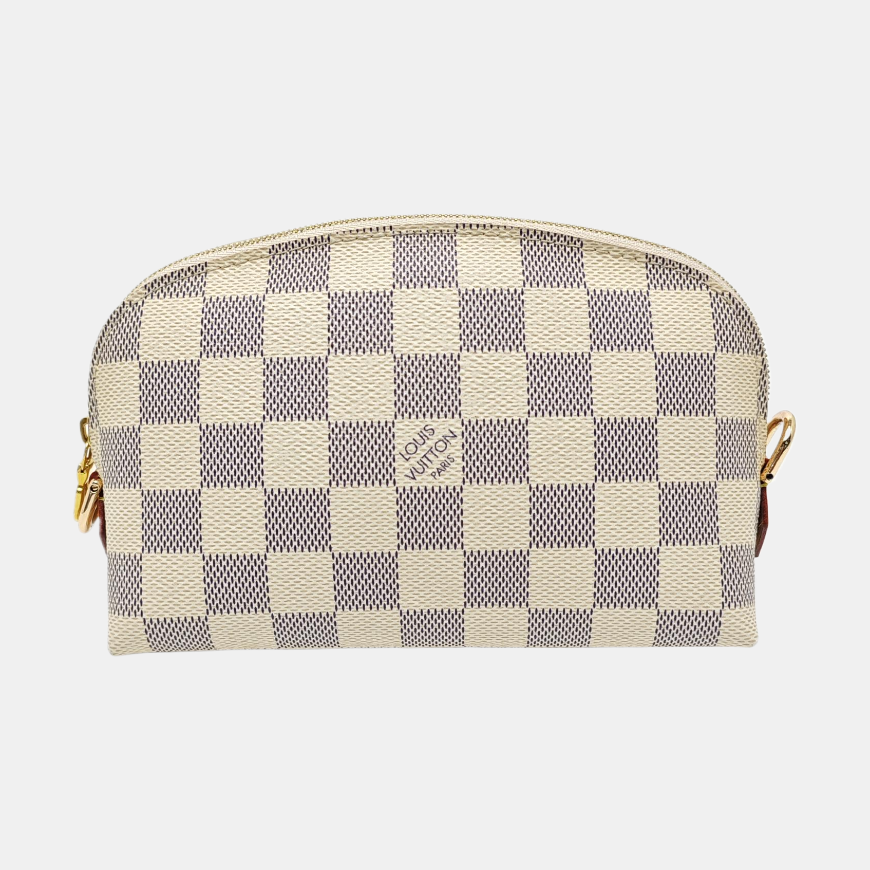 COSMETIC PM Damier Azur Coated Canvas White