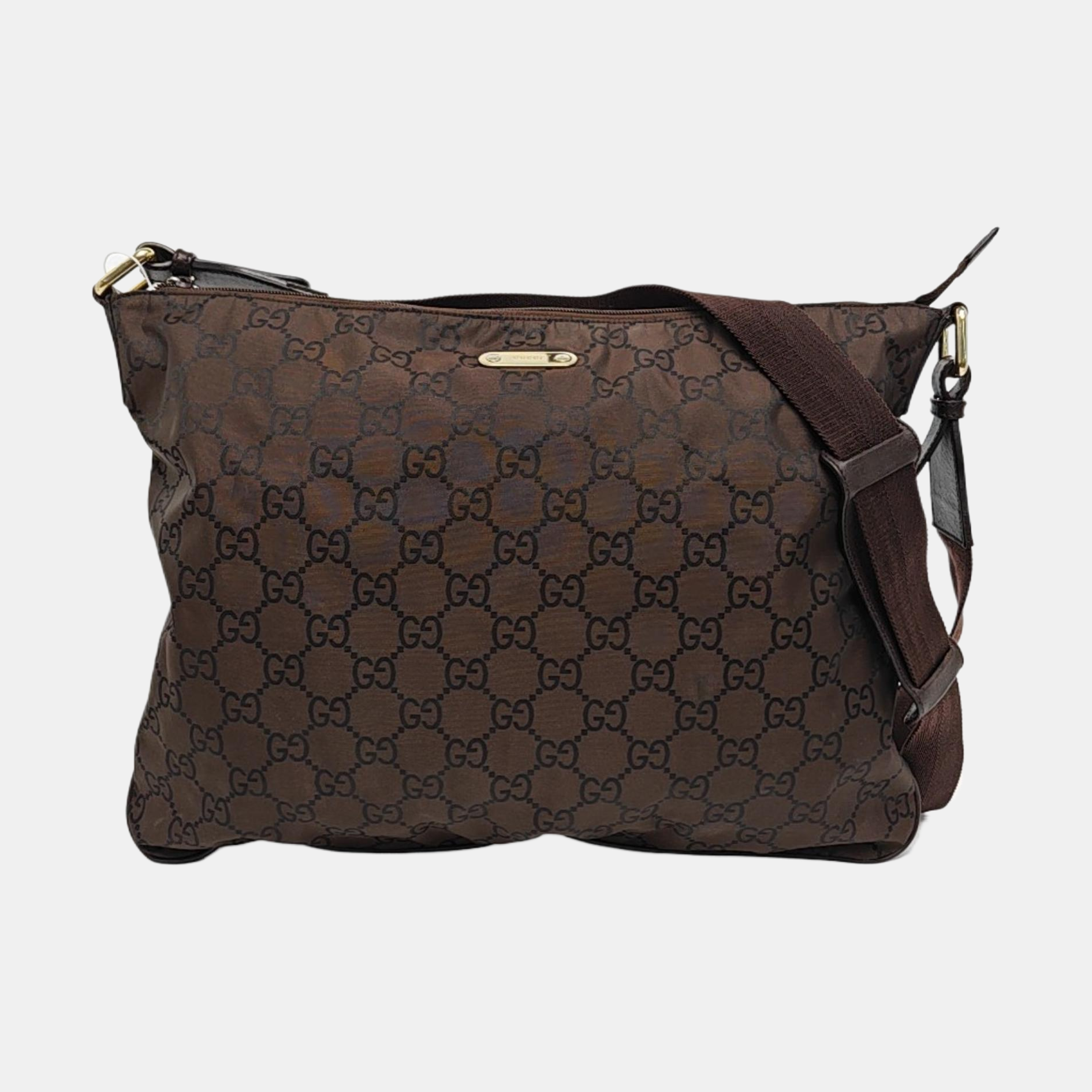 Monogram Canvas Shoulder Bag Brown
