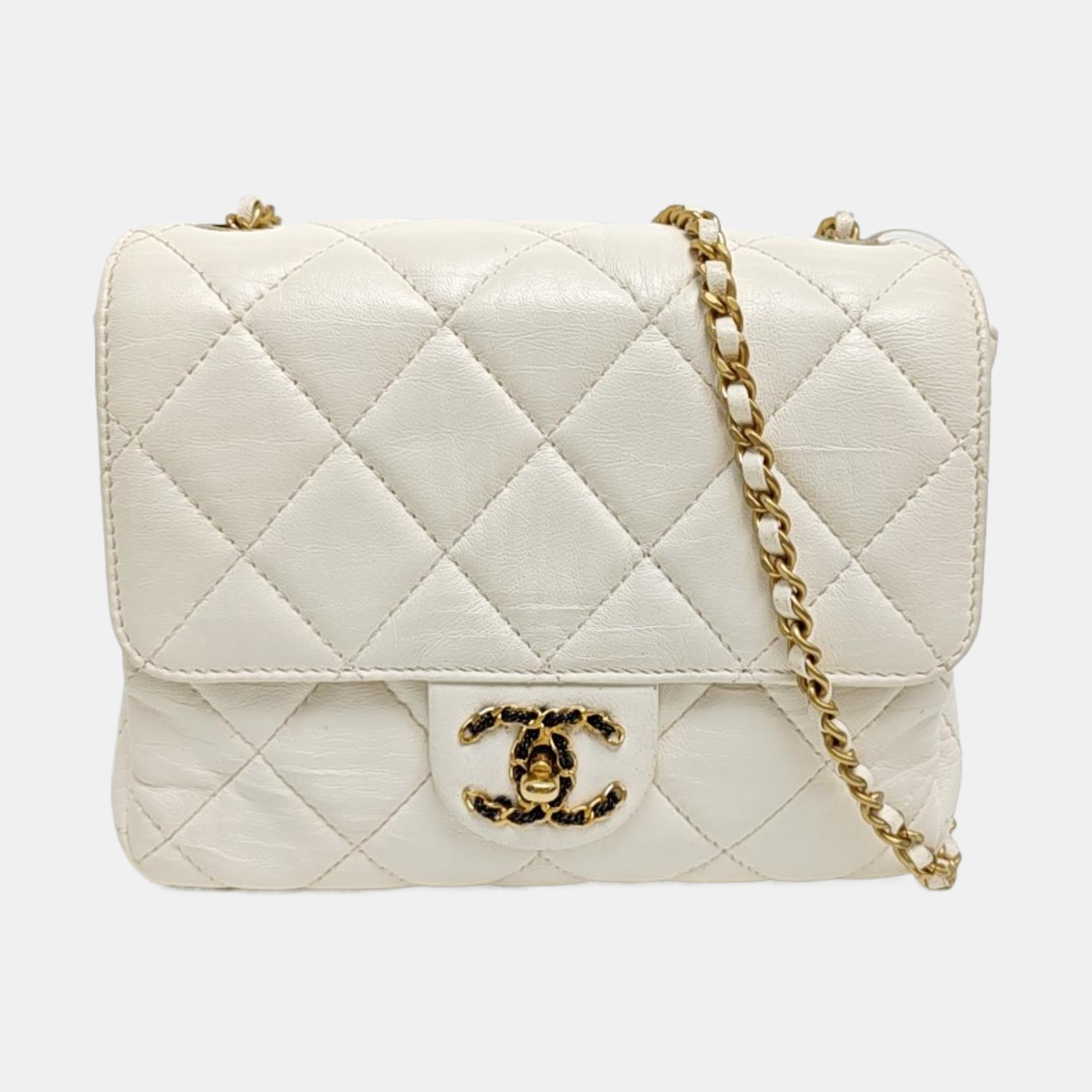CLASSIC FLAP Mini Quilted Lambskin White