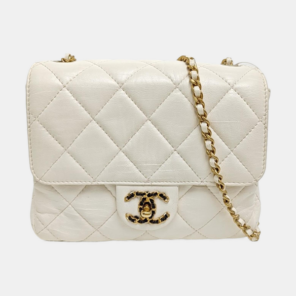 CLASSIC FLAP Mini Quilted Lambskin White