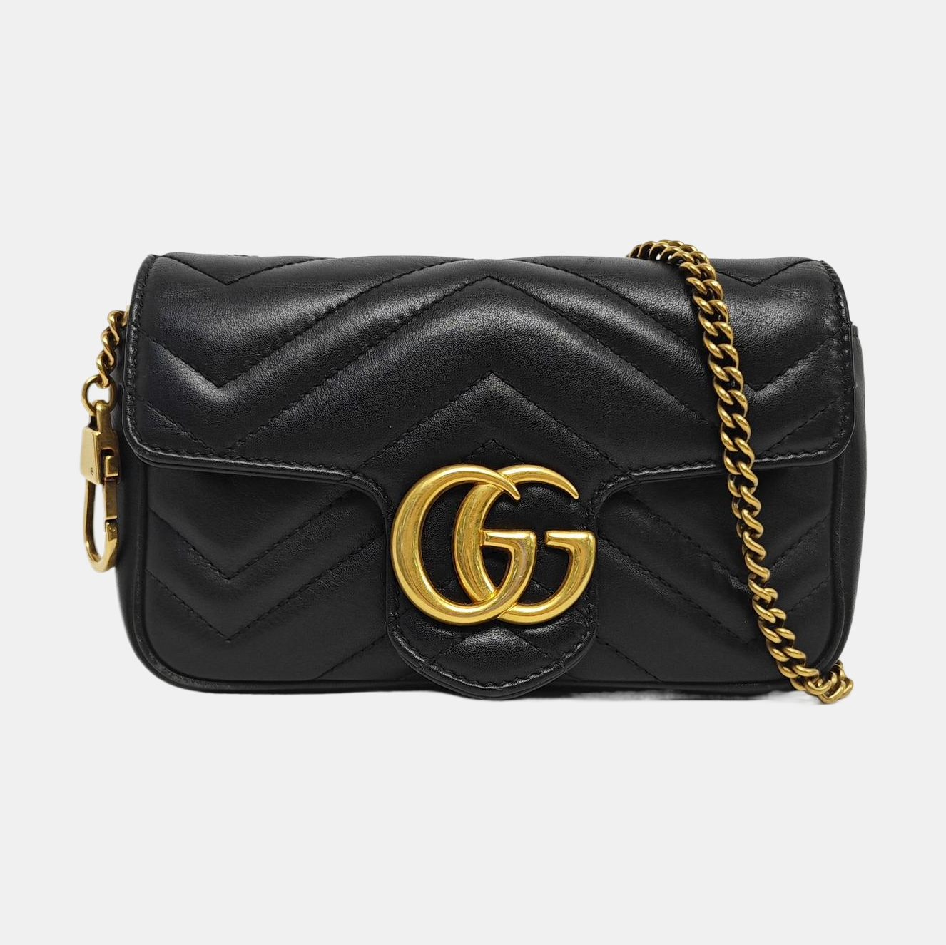 GG Marmont Mini Quilted Calfskin Black