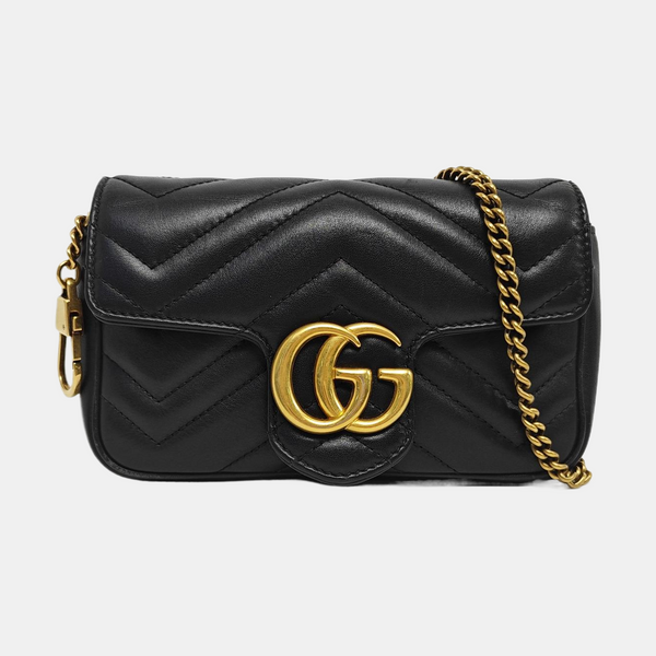 GG Marmont Mini Quilted Calfskin Black