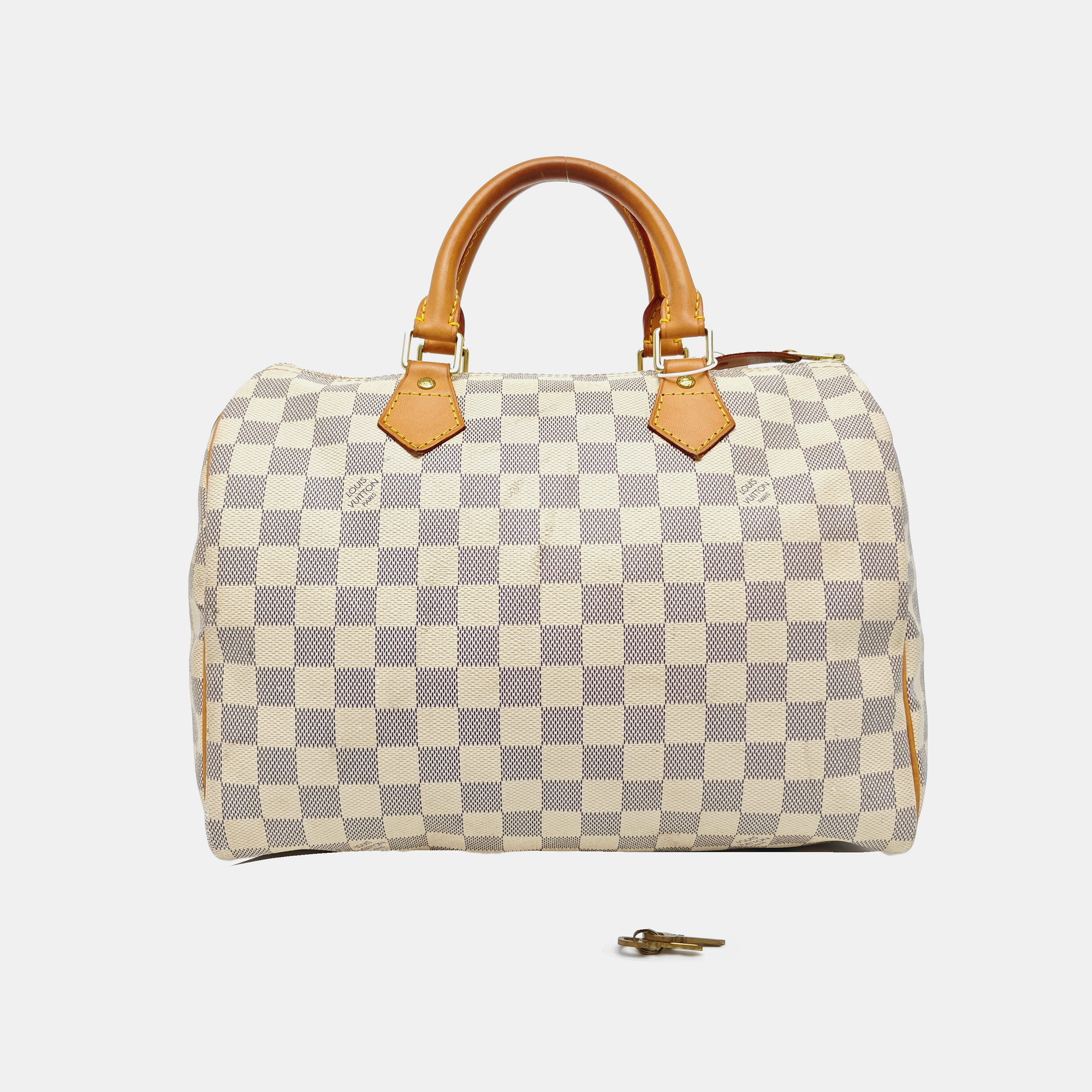 SPEEDY 30 Damier Azur Coated Canvas White