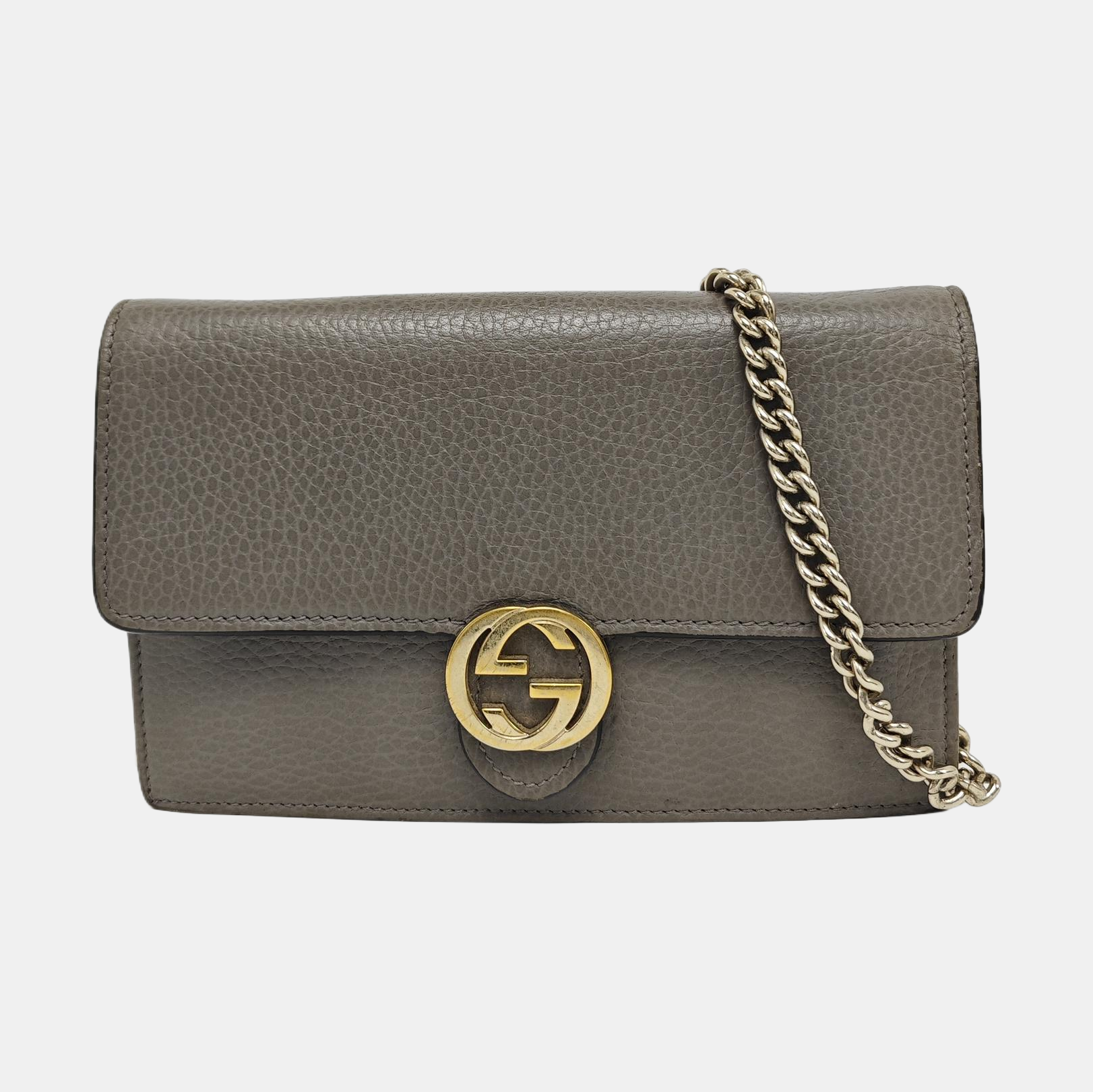 Authenticated pre-owned  Interlocking G Calfskin Grey - Shoulder Bag at Looply