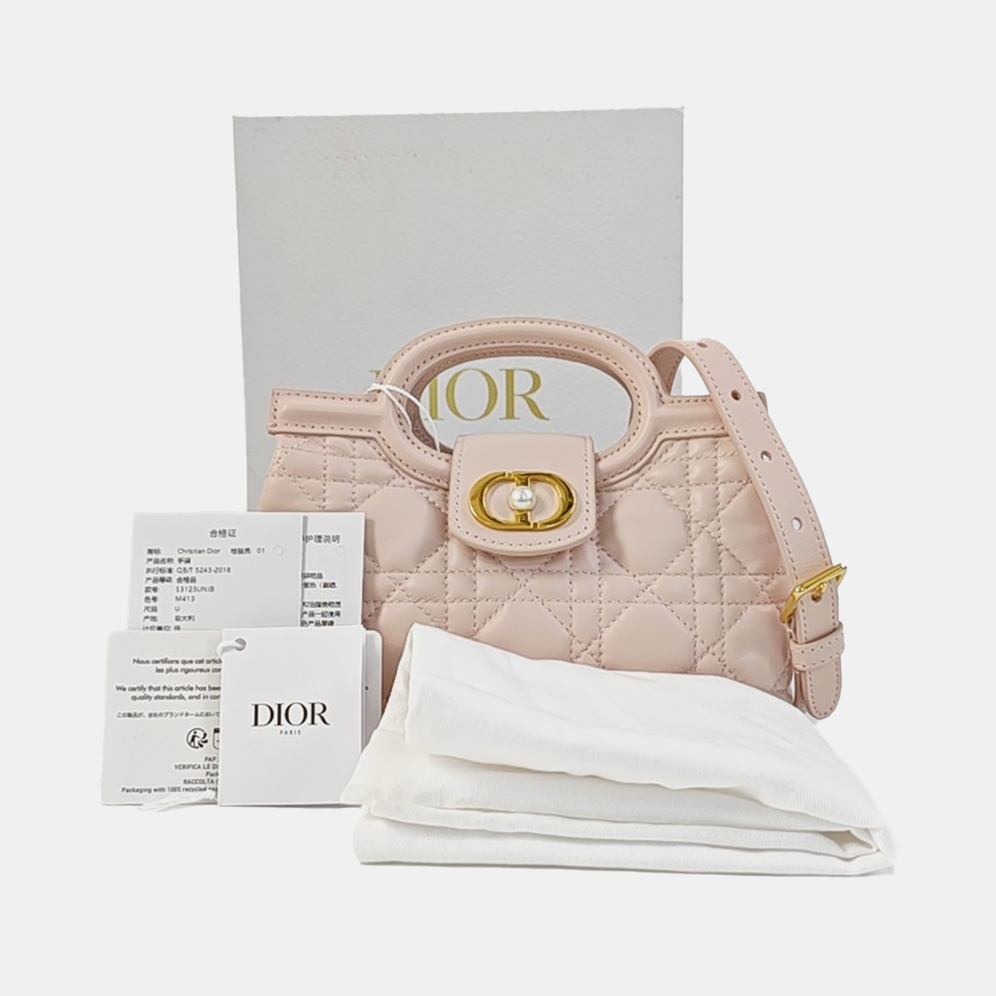 Jolie Top Handle Mini Cannage Lambskin Pink