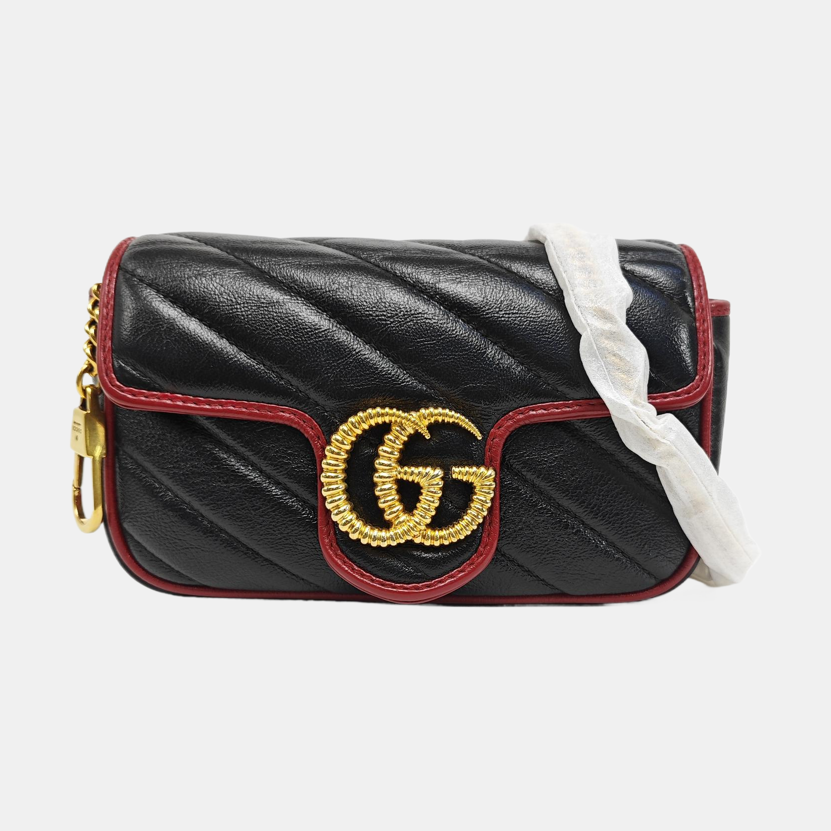 GG Marmont Super Mini Quilted Calfskin Black