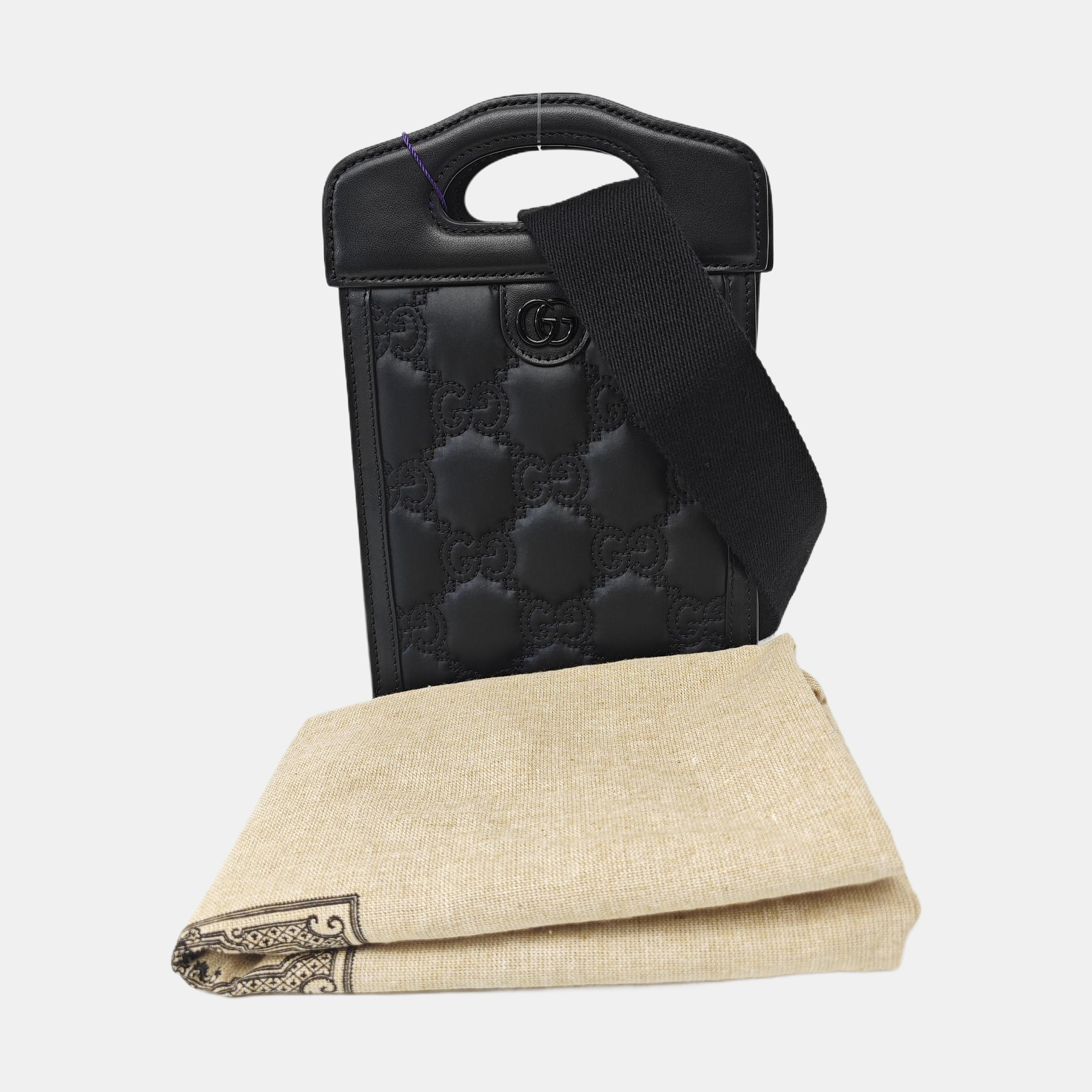Quilted Calfskin Shoulder Bag Black