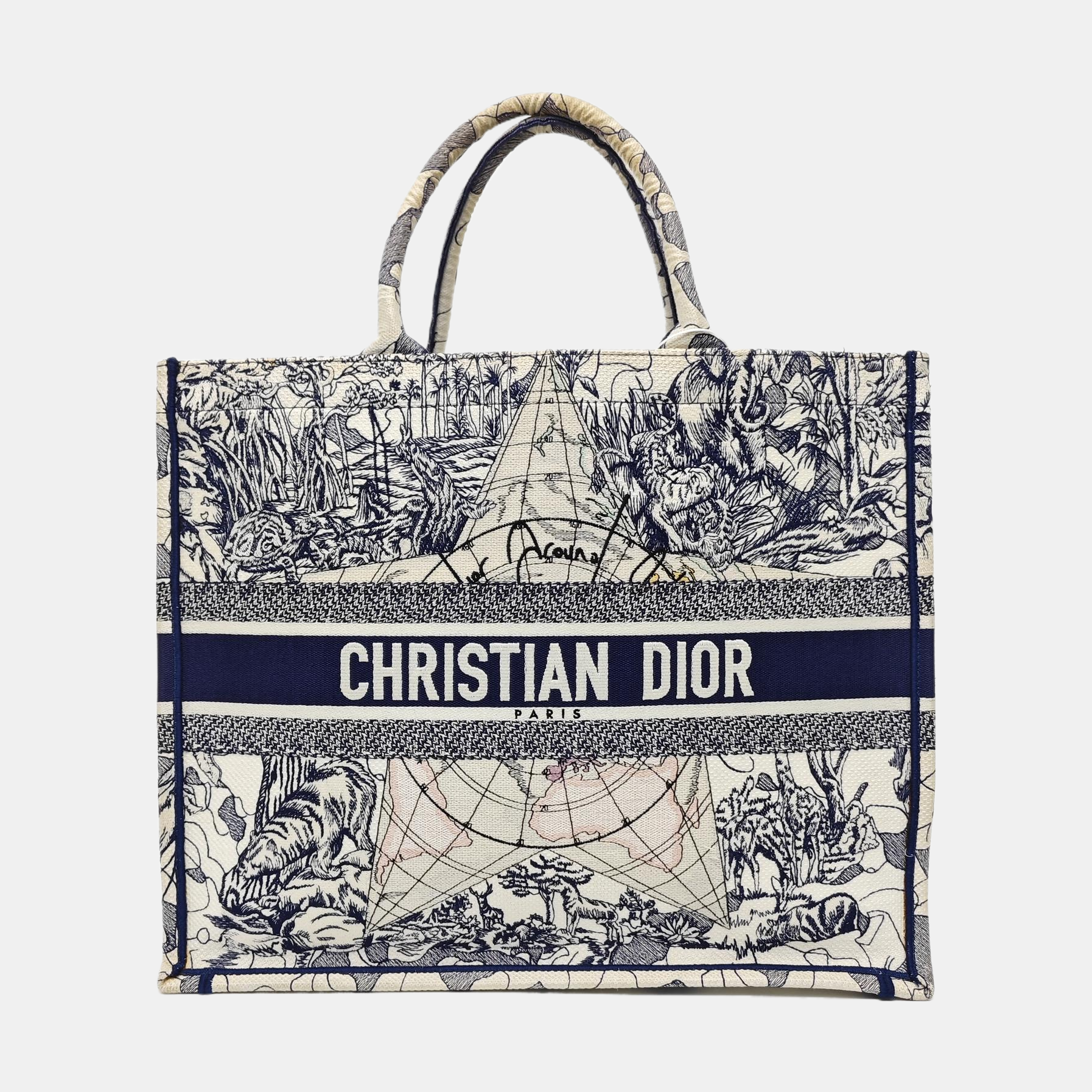 Book Tote Large Canvas Blue