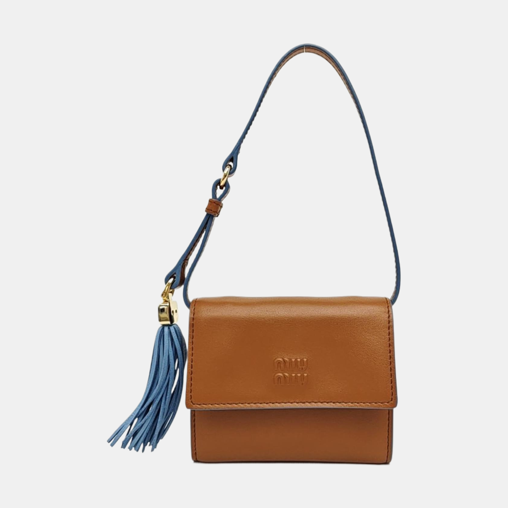 Calfskin Top Handle Bag Brown