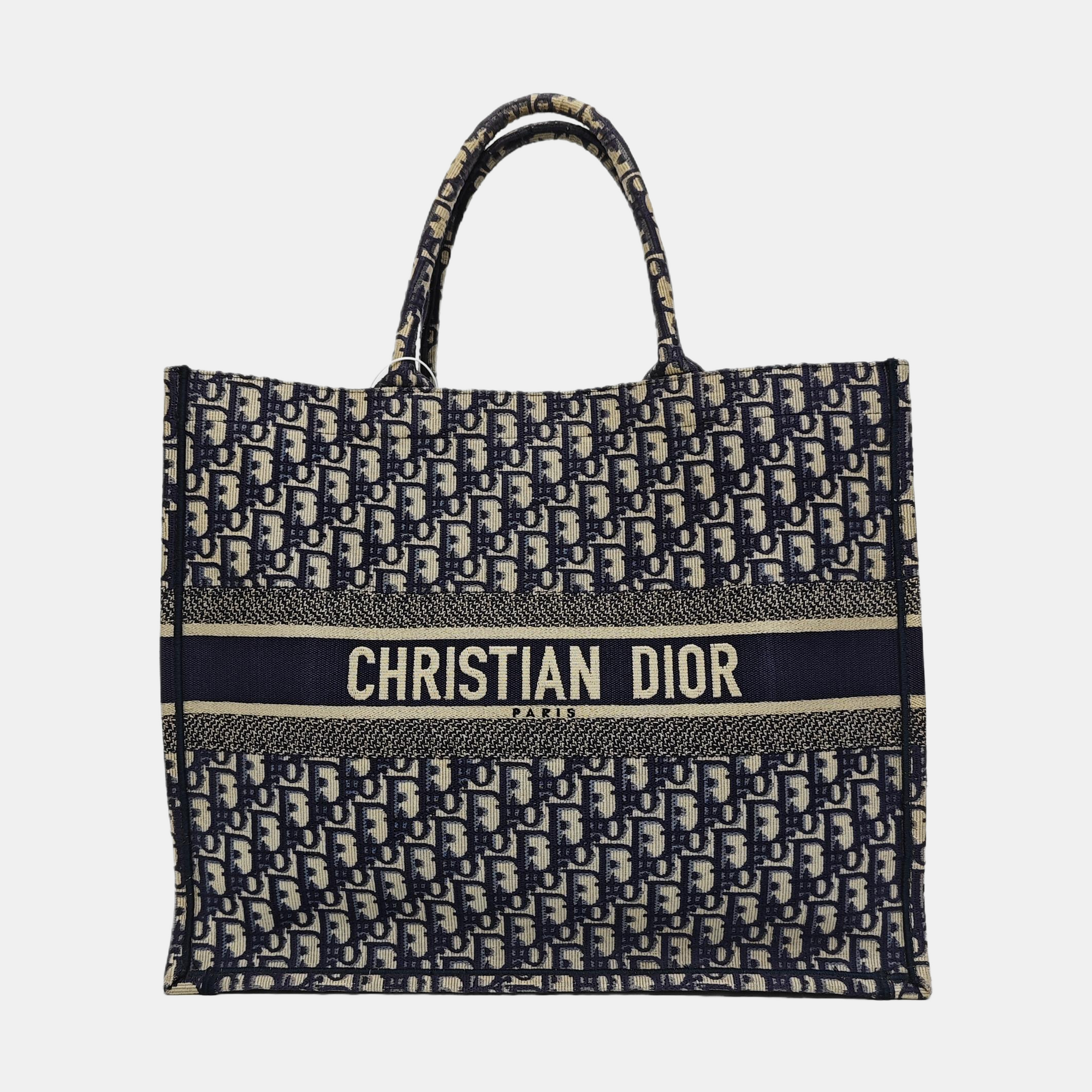 Book Tote Large Oblique Canvas Blue