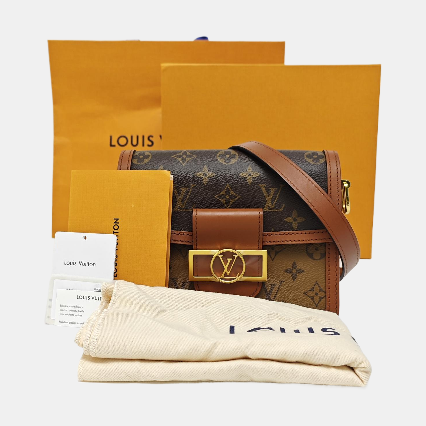 DAUPHINE Mini Monogram Coated Canvas Brown