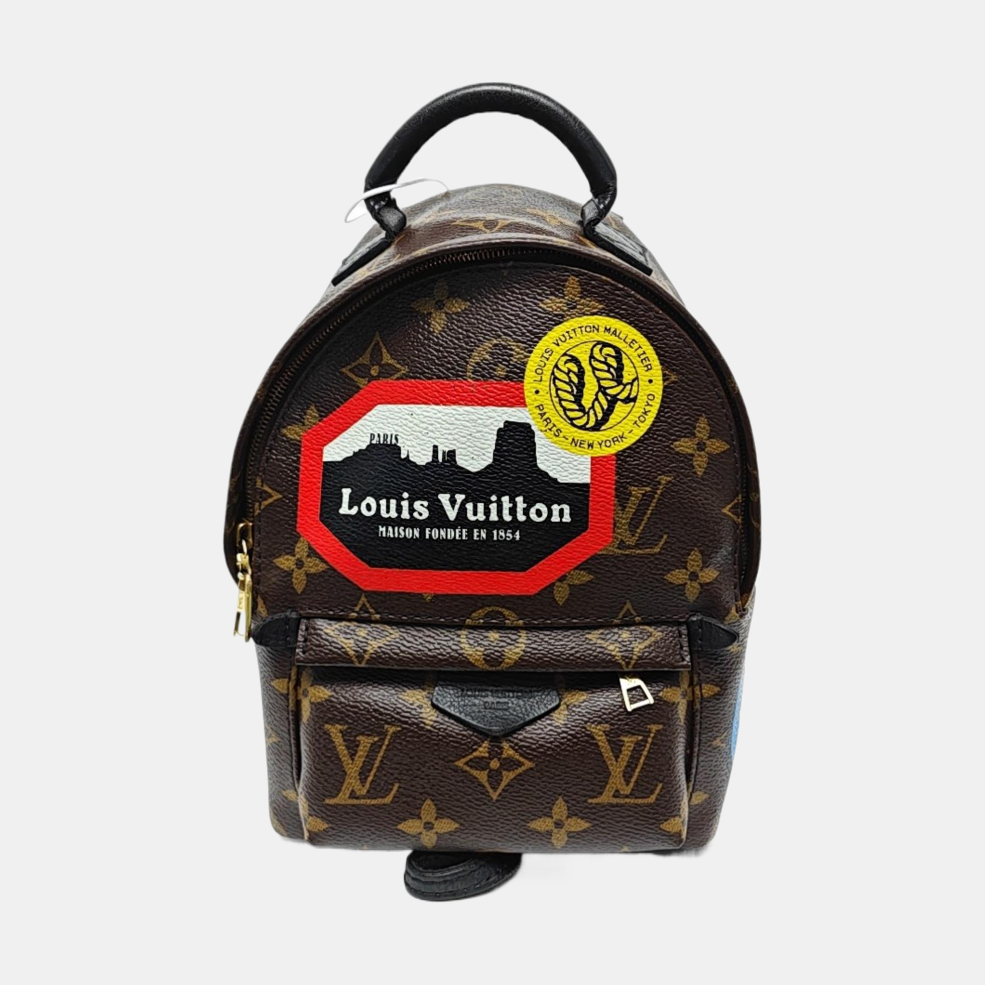 PALM SPRINGS Mini Monogram Coated Canvas Brown