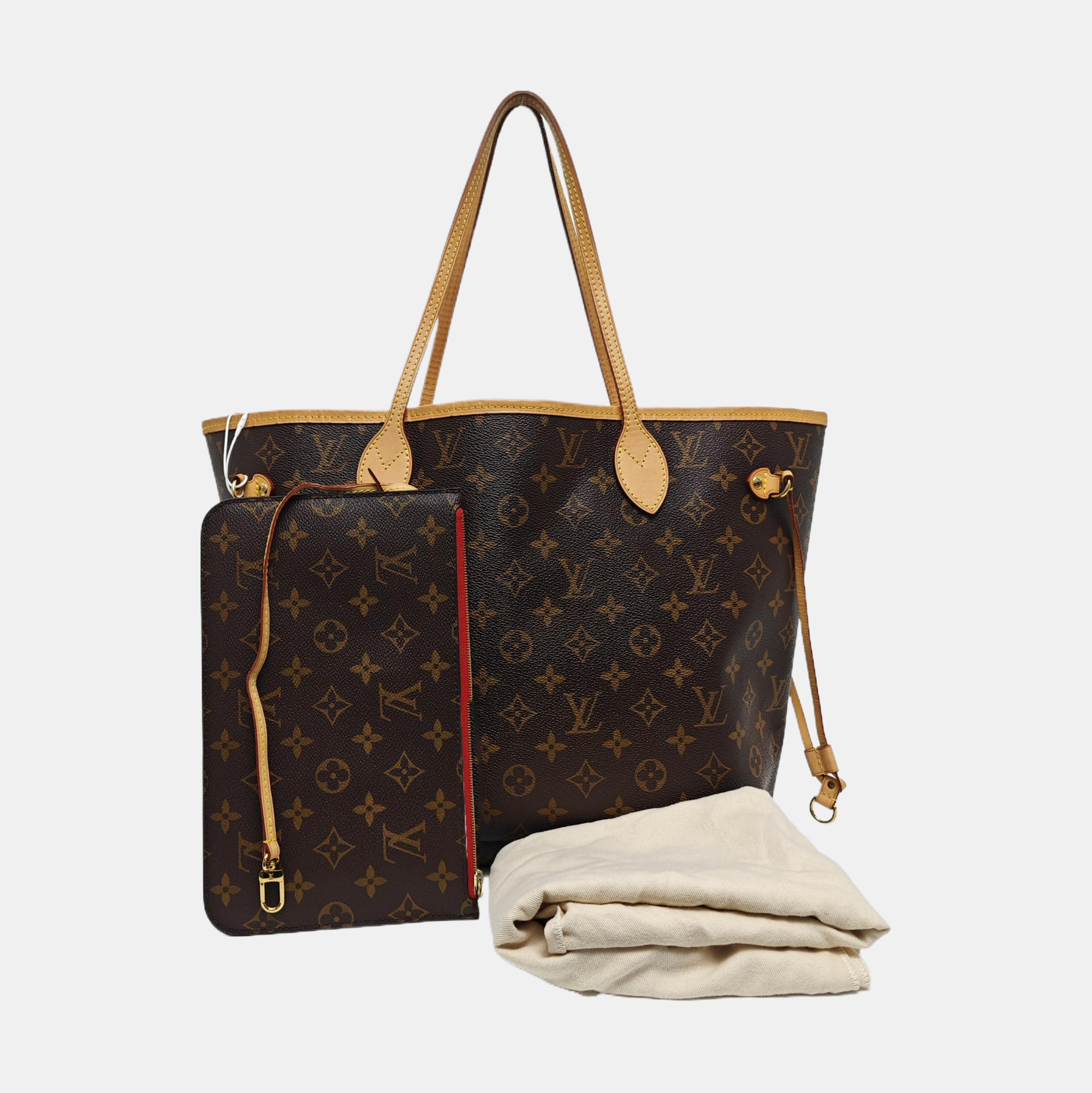 NEVERFULL MM Monogram Coated Canvas Brown