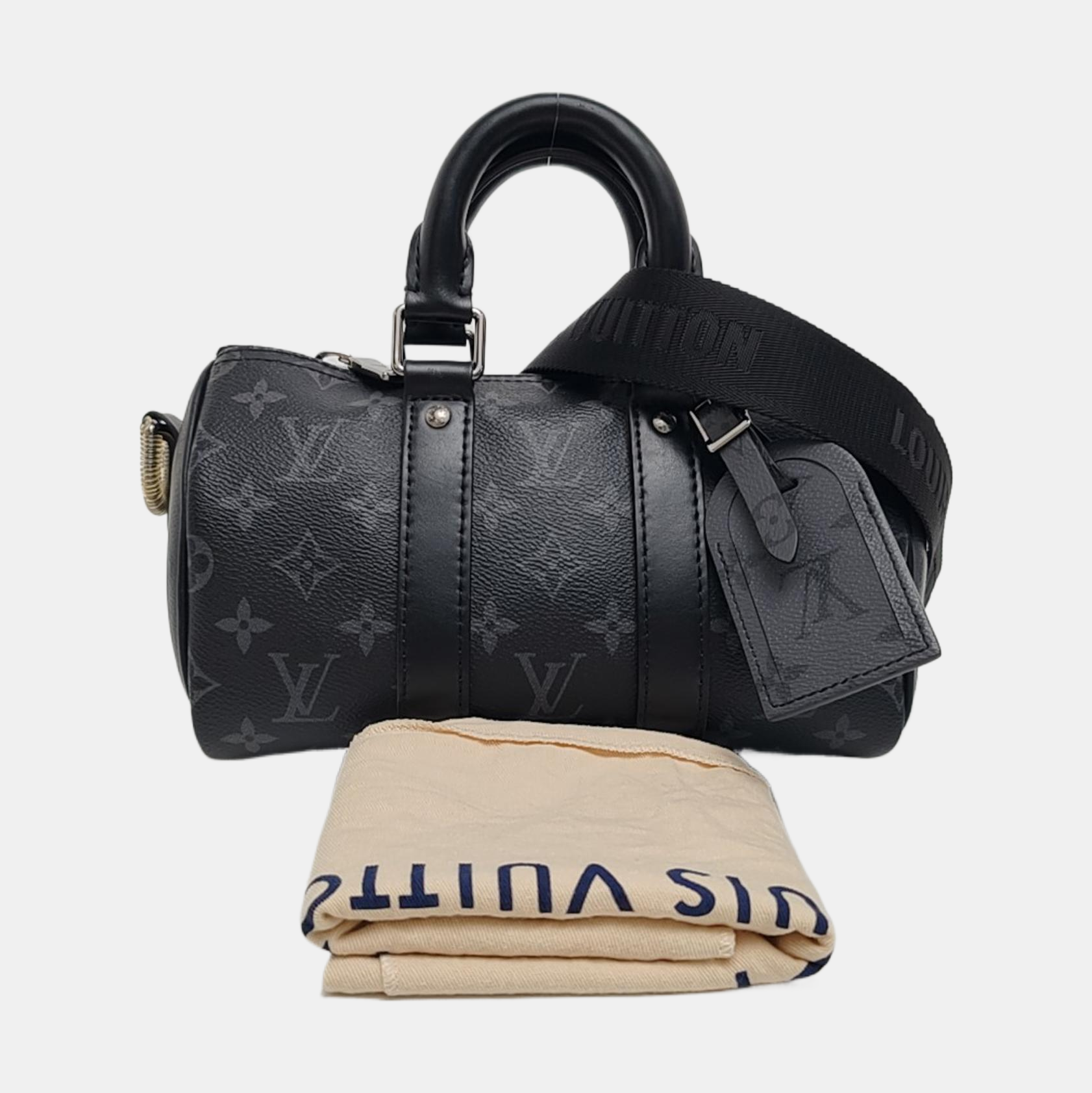 KEEPALL 25 Monogram Coated Canvas Black